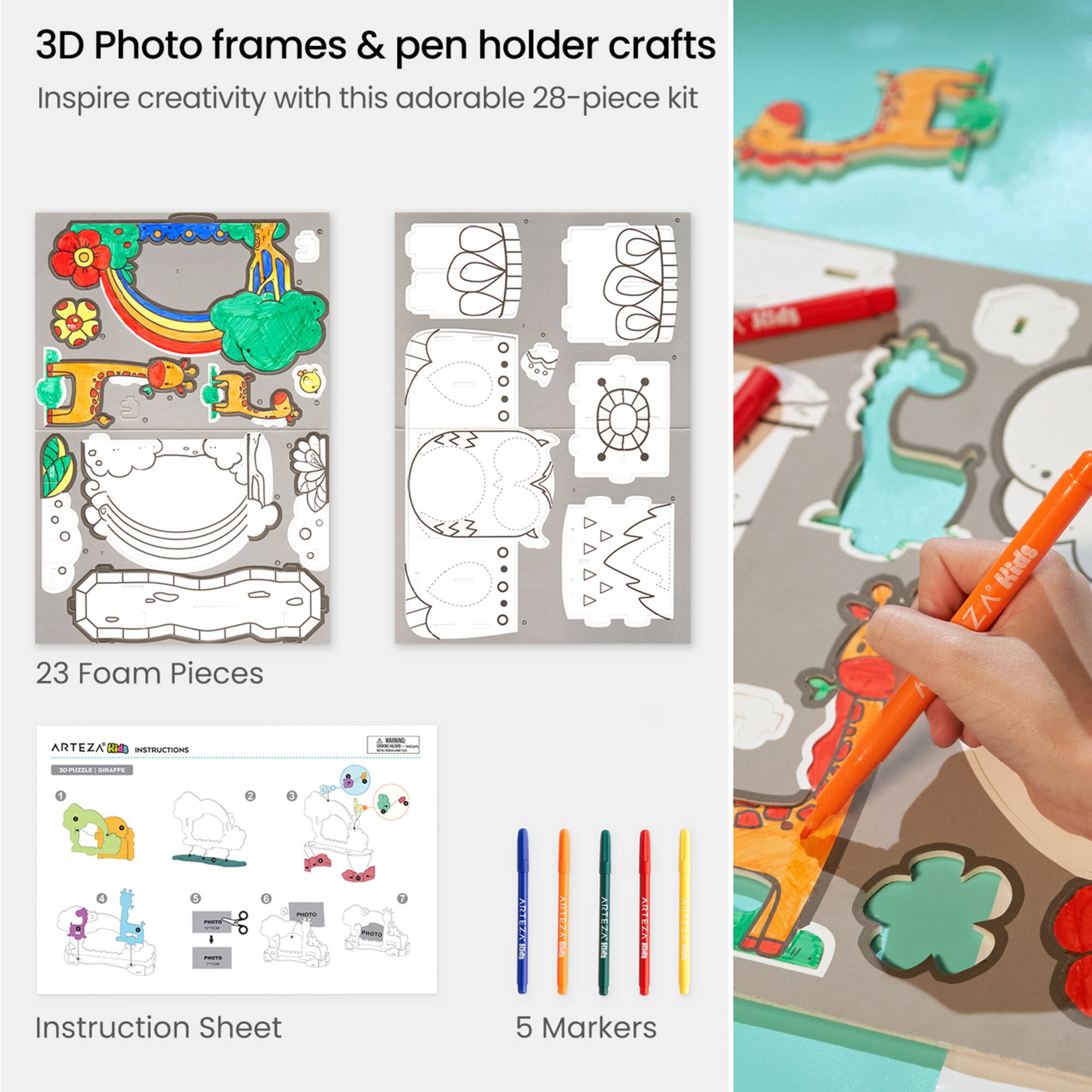 Arteza® Kids 3D Puzzle Owl & Giraffe